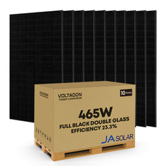 JA Solar Pallet of 10 Solar Panels 465Watt Full Black JAM54D41-465/LR