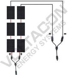 Pair Of Solar Panel Y Splitter Branch Connector Solar Panel 4mm², Waterproof - VoltaconSolar