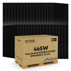 Pallet of 36 JA-Solar 465Watt Deep Blue 4.0 Black Dual Glass N-Type
