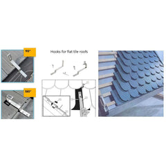 Portrait Orientation - Easy Plan Flat Slate Tile Rosemary Style Roof Hooks Complete Kit - VoltaconSolar