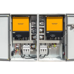 Solar Off-Grid Control Cabinet 16kW Plug n Play Fully Wired Inverters 4 MPPT Battery Chargers Voltacon