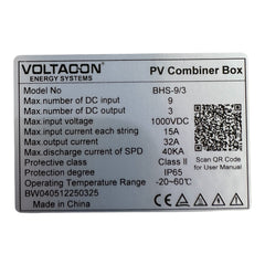 Solar PV Combiner Box 9 Ways In 3 Ways Out Surge Protection Fuses DC Isolator