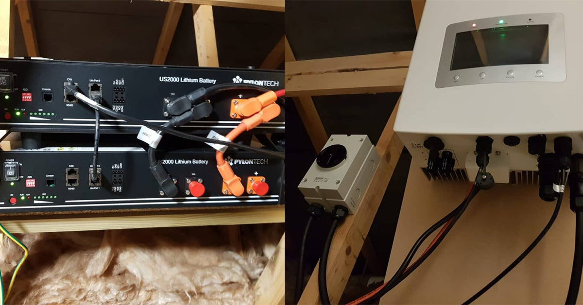 AC Charging of lithium batteries with inverter in the loft.