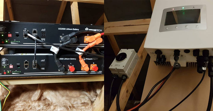 AC Charging of lithium batteries with inverter in the loft.
