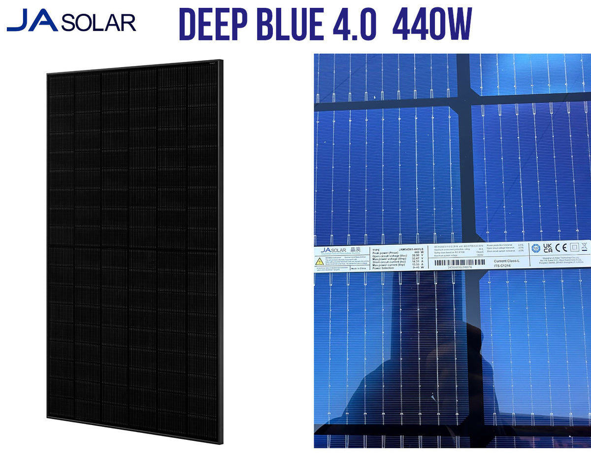 JA Solar Supplies Voltacon with Solar Panels 440W Full-Black Bifacial Deep Blue 4.0