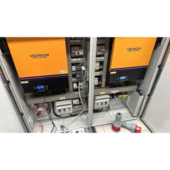 Silent Power Solar Off-Grid Control Cabinet 22kW  4x MPPT Chargers 24kW Voltacon