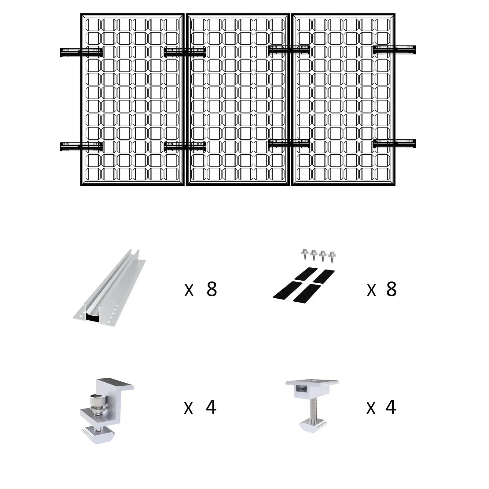 Solar Panel Ultimate Rail-less Mounting For Trapezoidal & Corrugate Metal Roof Voltacon