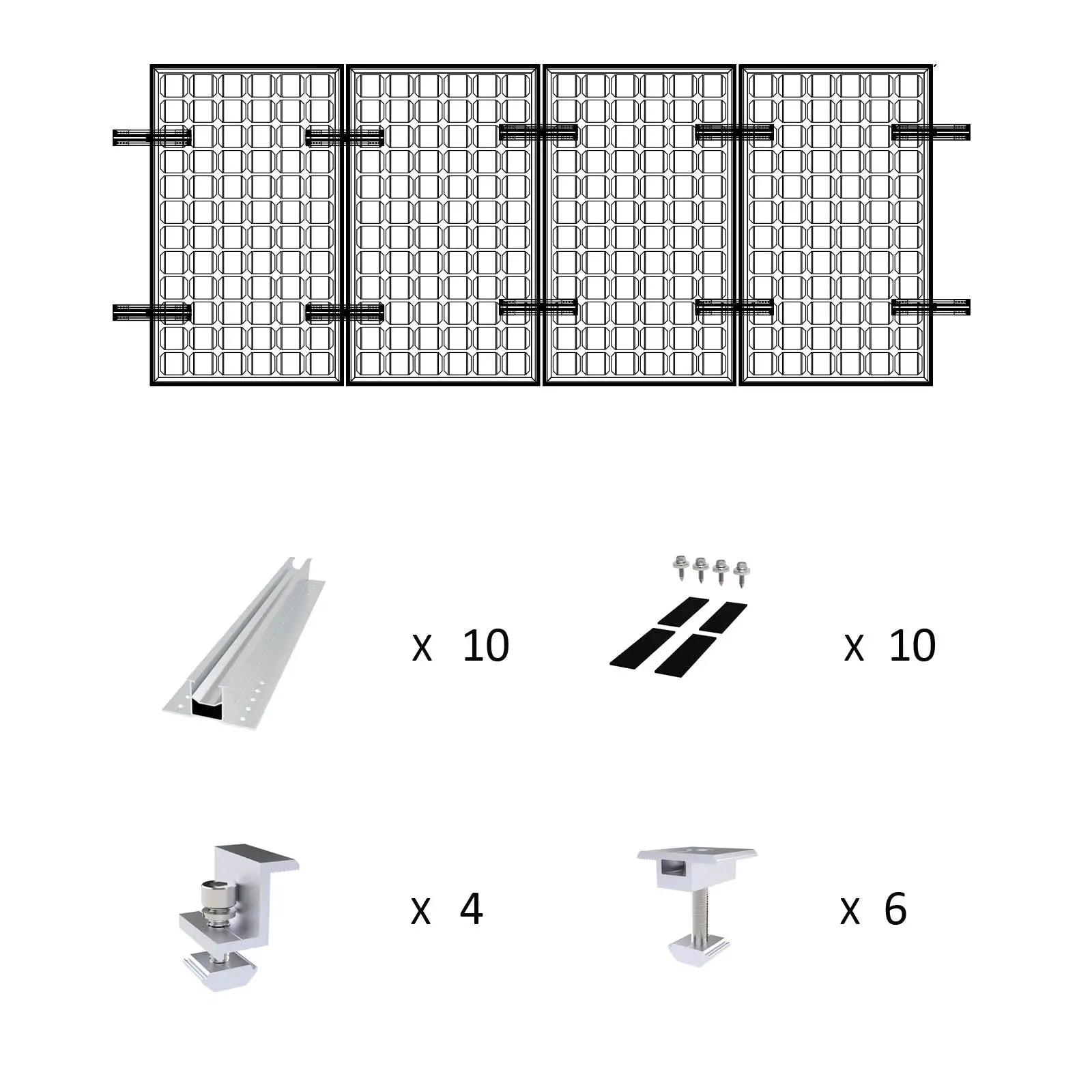 Solar Panel Ultimate Rail-less Mounting For Trapezoidal & Corrugate Metal Roof Voltacon
