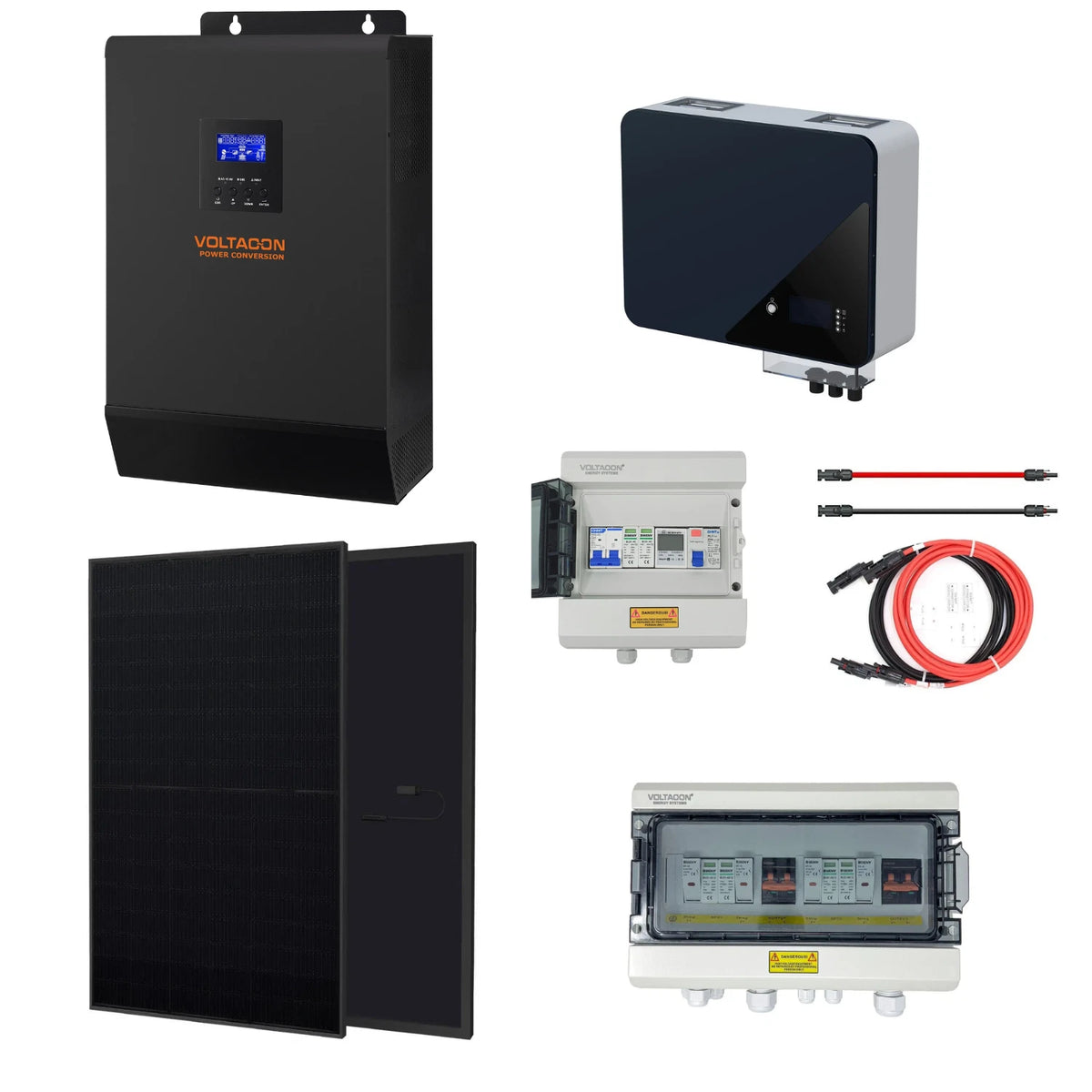Solar Off-Grid Complete Kit 5kW Inverter MPPT Charger 5kWh Lithium Ion Batteries