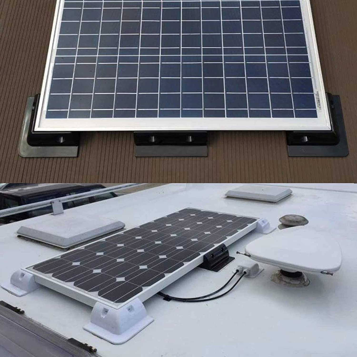 2-Pack Folding Solar Panel Brackets - Adjustable 304 Stainless Steel Stand For RV, Boat, Roof (Holds 265 Lbs)