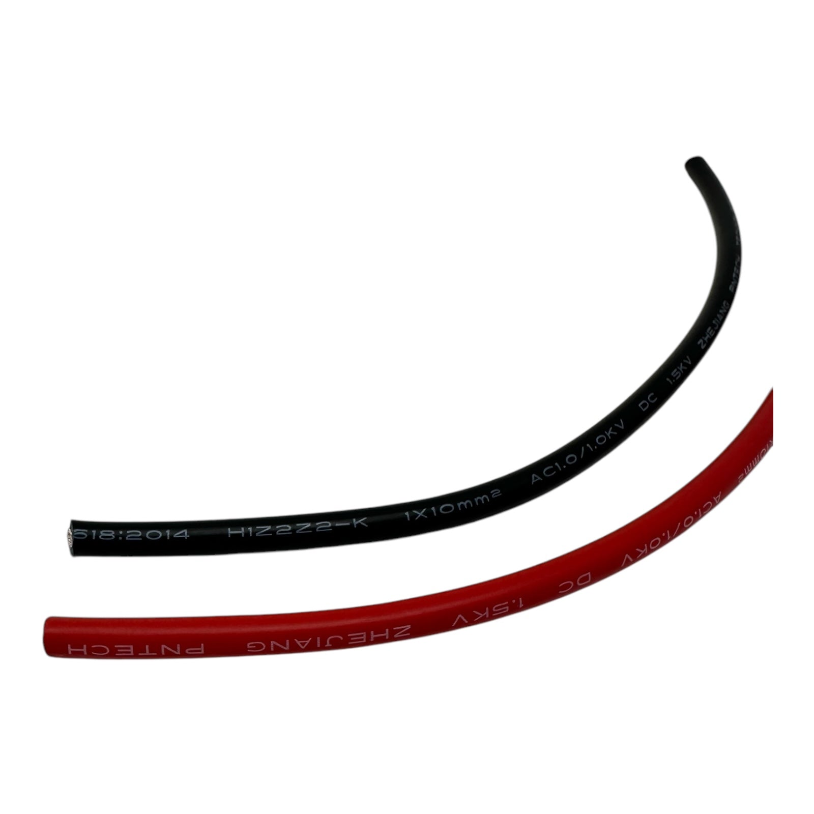 10m to 100m Solar PV Cable 10mm². Pair of Red and Black