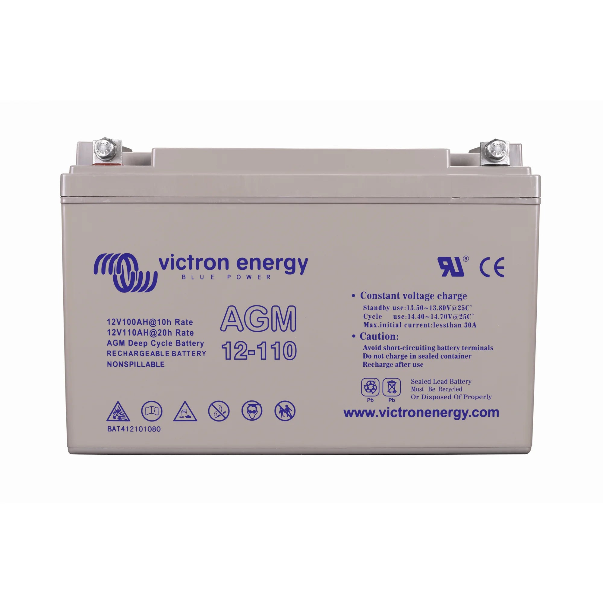VoltaconSolar - BAT412101085 - 12V/110Ah AGM Deep Cycle Batt. (M8)