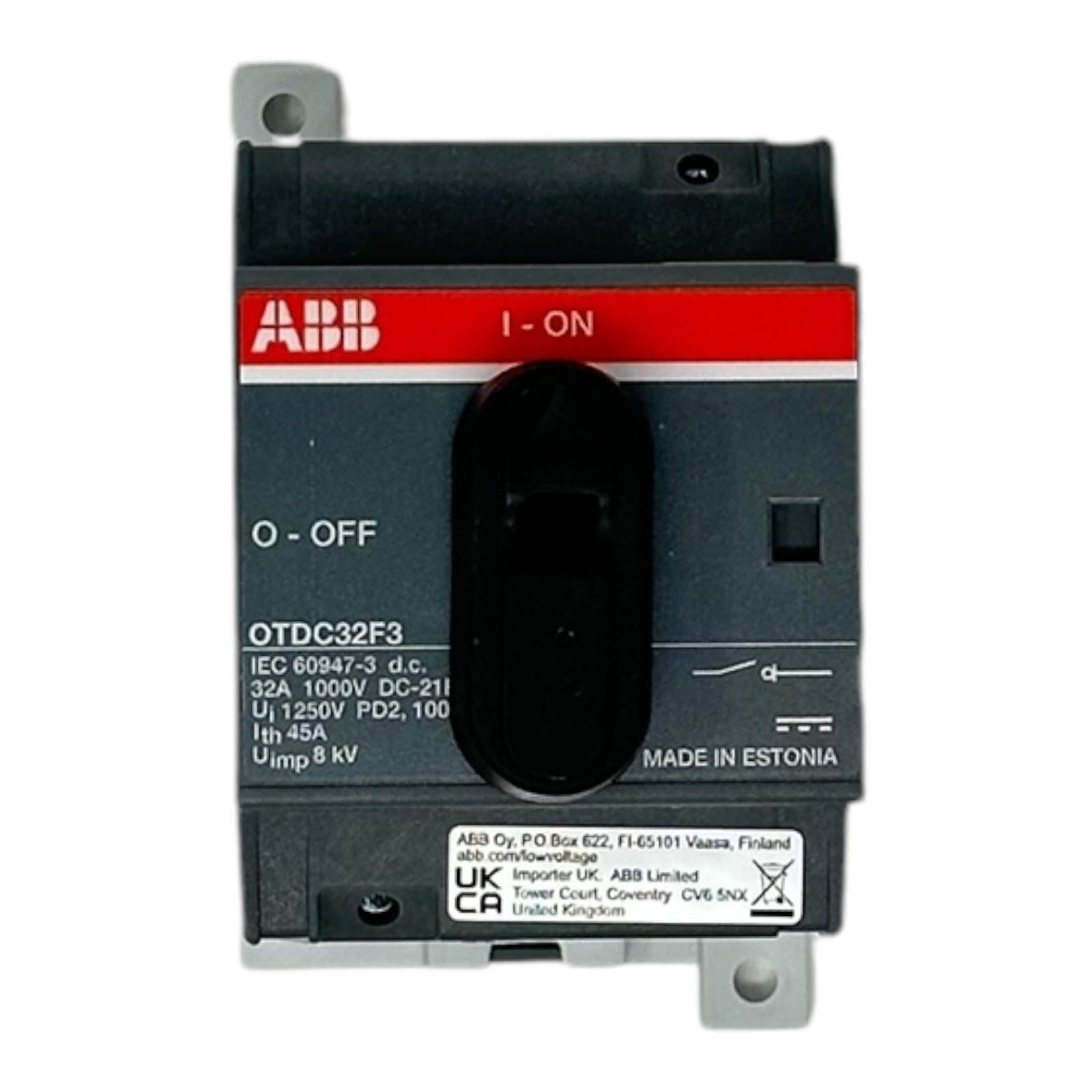 ABB DC Switch 1000V for Photovoltaics 32A 3-pole