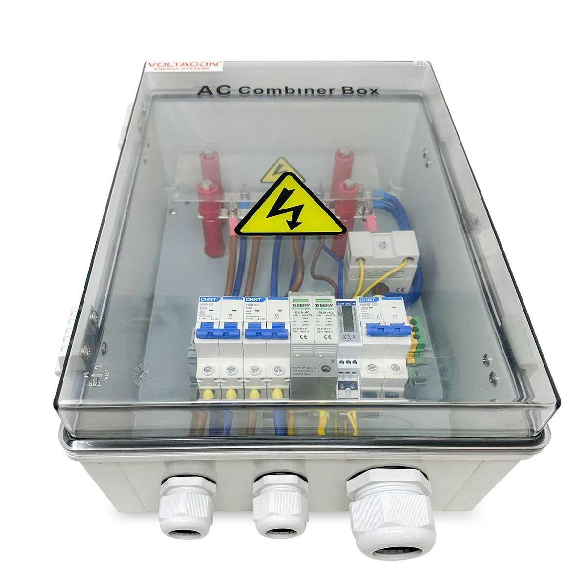 AC Combiner Box 2-ways In, 1-way Output. Twin Solar Inverters In Parallel - VoltaconSolar