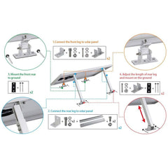 Adjustable Tilt 15-30Deg for Solar Panels Mounting Kit for Flat Roof - VoltaconSolar