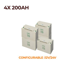 Hoppecke AGM Batteries 200Ah Pack of 4 - 12V/24V/4.8kWh