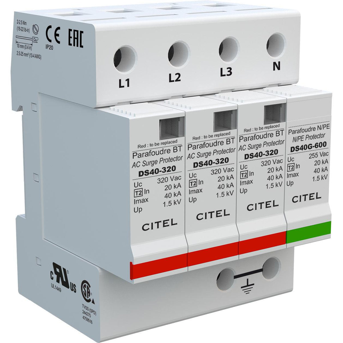 CITEL DS440-230/G AC Surge Protector Type 2 - VoltaconSolar