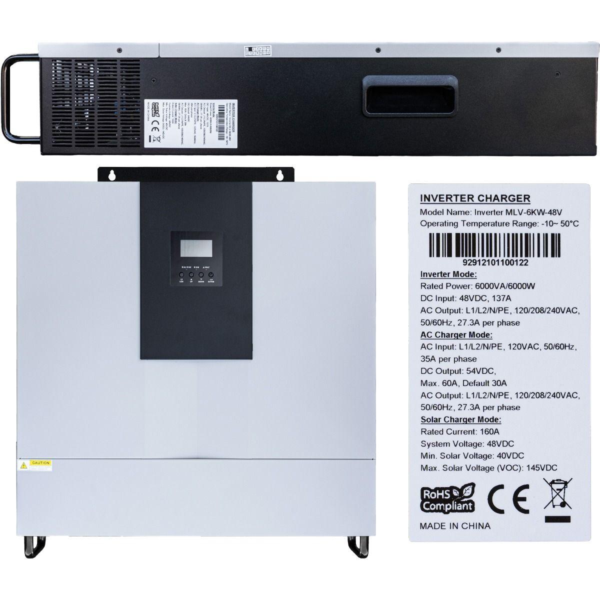 Conversol 6kW Off Grid Solar Inverter 110V/120V Split Phase - VoltaconSolar