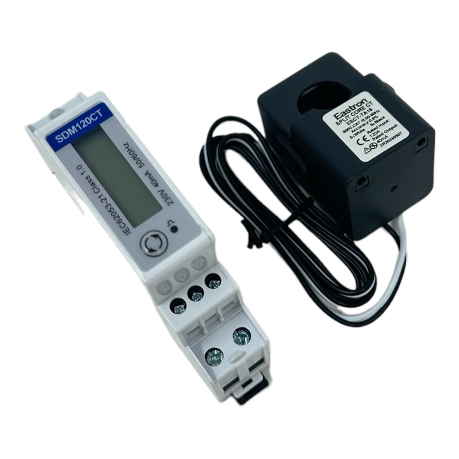 Eastron Single-phase Multifunction Din Rail Meter - SDM120CTM /100mA Modbus with CT-100mA