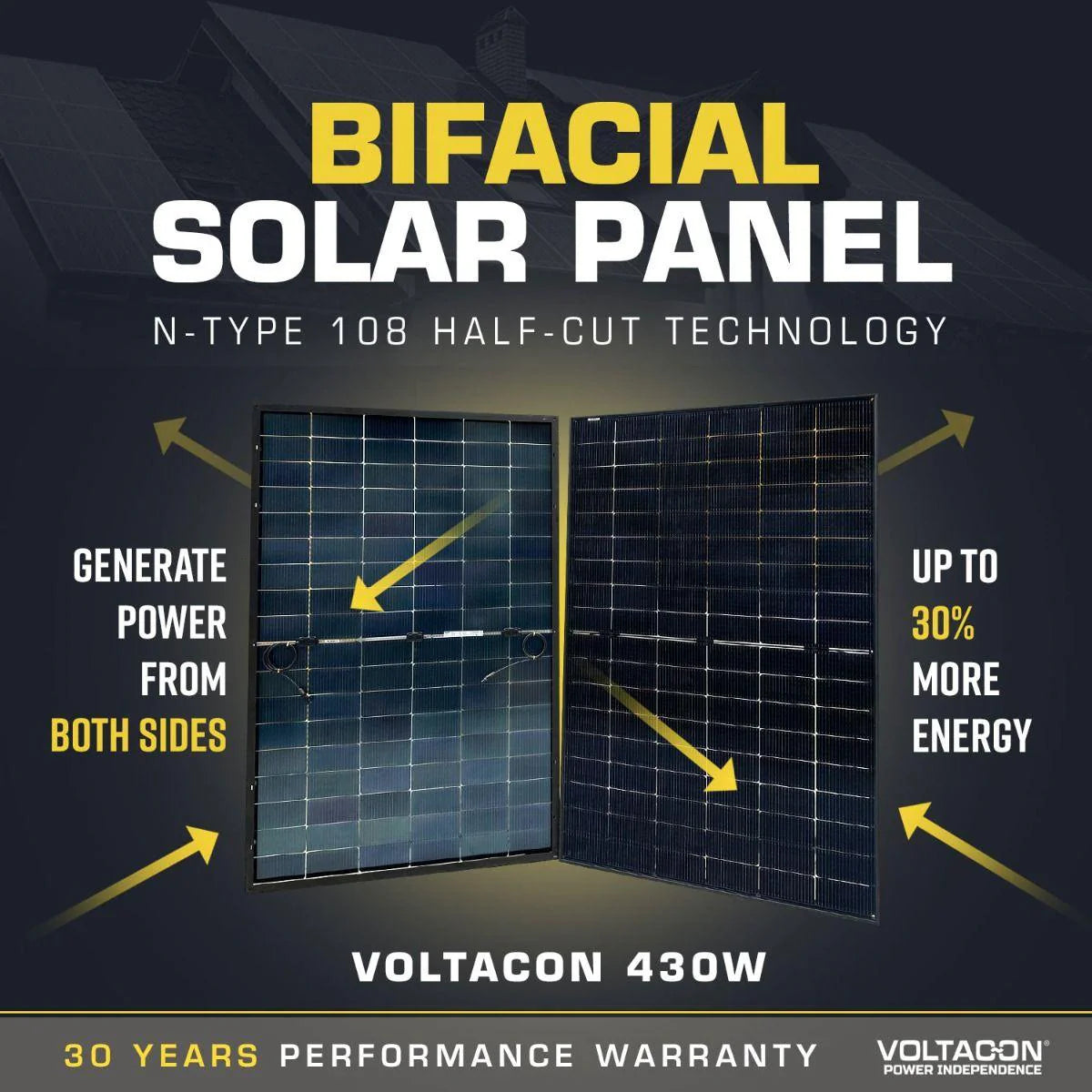 Pack of 10 Elite-Solar Panels 430Watt Bifacial Full Black - 22% Efficiency