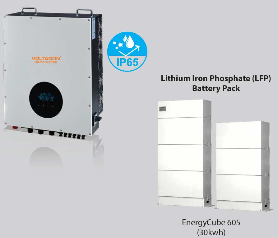 Voltacon Energy Cube 30kW - 120kW with Lithium 30kWh Expandable Battery Bank