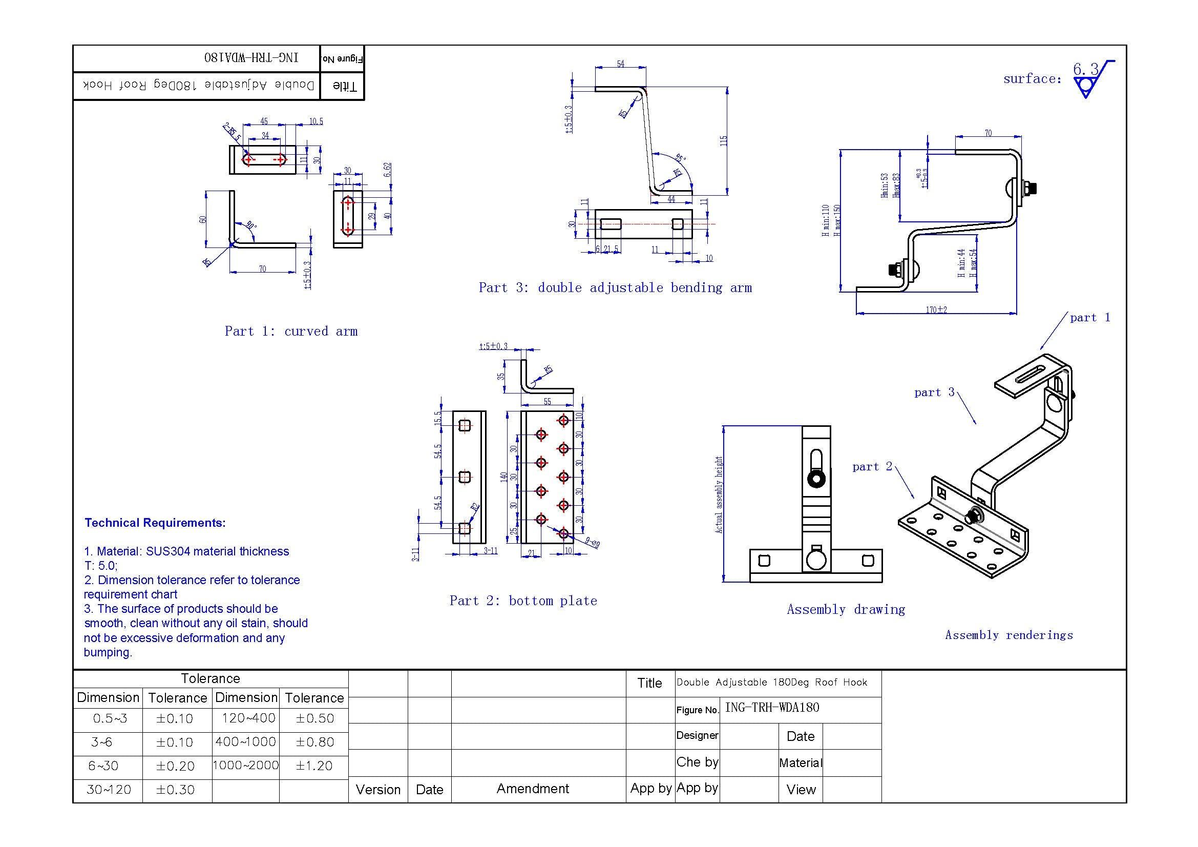 Landscape Orientation - Easy Plan Tile Roof Hooks With Rails For Solar Panels - VoltaconSolar