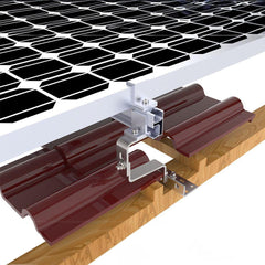 Landscape Orientation - Easy Plan Tile Roof Hooks With Rails For Solar Panels - VoltaconSolar