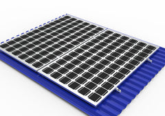 Mini Rail Solar Panel Mounting Kit U-Shape for Metal and Flat Roofs - Black Aluminium