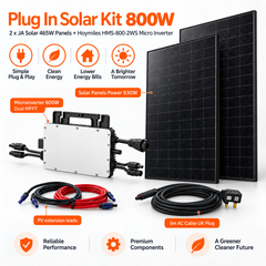 800W Plug-In Solar Kit Hoymiles HMS-800-2WB Dual MPPT  2x JA Solar 465W