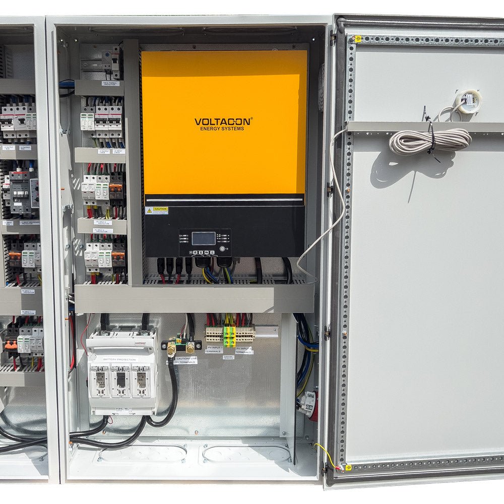 Solar Off-Grid Control Cabinet 16kW Plug n Play Fully Wired Inverters 4 MPPT Battery Chargers