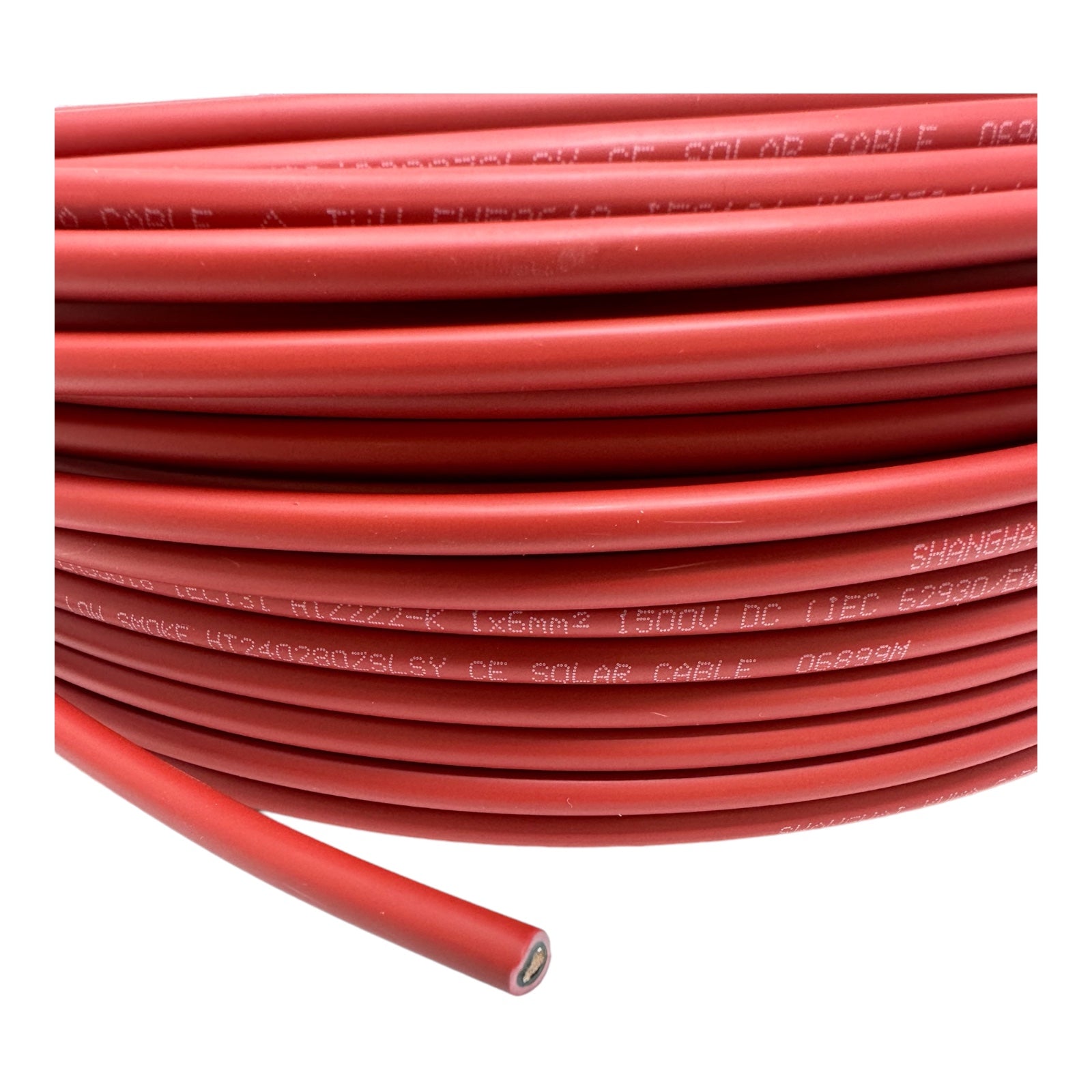 Solar Panel Cable 6mm² In Red. Double Insulation. 100m Drum. TUV Certified