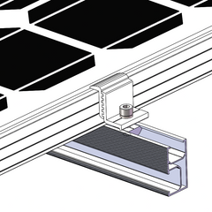 End Clamp 30-45mm for Solar Panel Mounting Rail - Adjustable