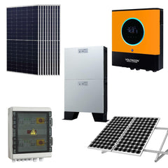 Supreme 8kW Off Grid Kit 4.1kW Solar - Inverter - 15kWh Lithium Ion Batteries - VoltaconSolar