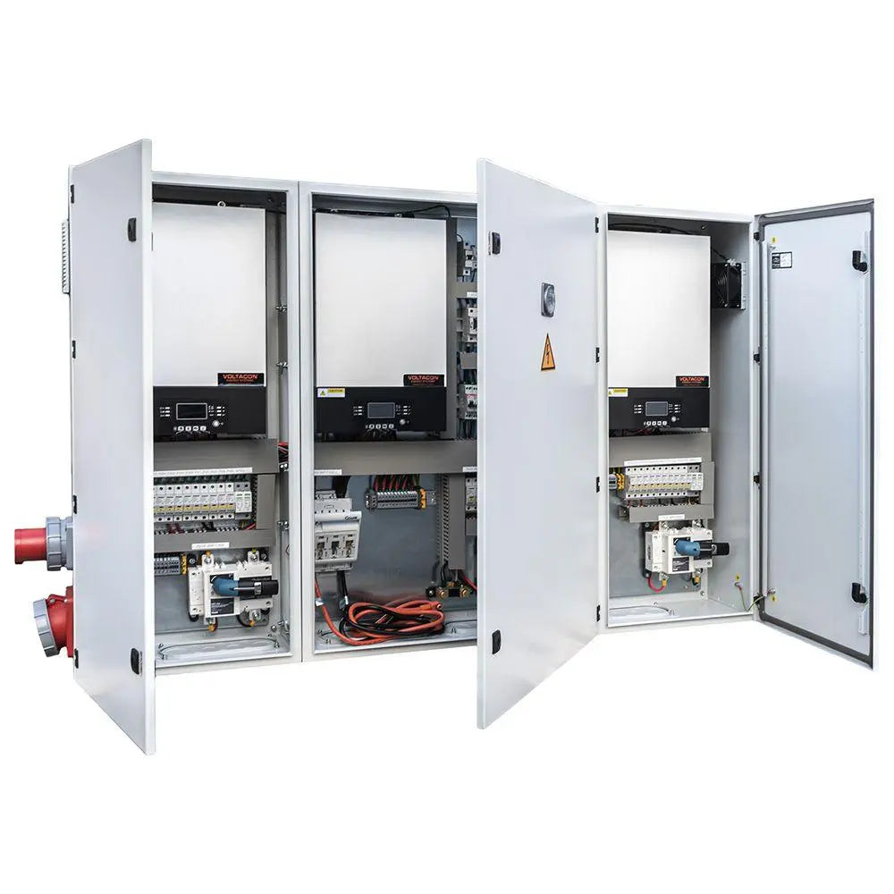 Triple Silent Power Off-Grid Cabinet 15kW and 24kW – Pre-Wired Single or Three Phase – VoltaconSolar