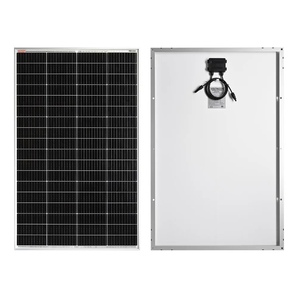 Voltacon Solar Panel Monocrystalline 180Watt 12V 24V 48V Off-Grid System RV, Boats, Vans,  Aluminium Frame