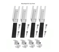 Mini Rail Solar Panel Mounting Kit U-Shape for Metal and Flat Roofs - Black Aluminium