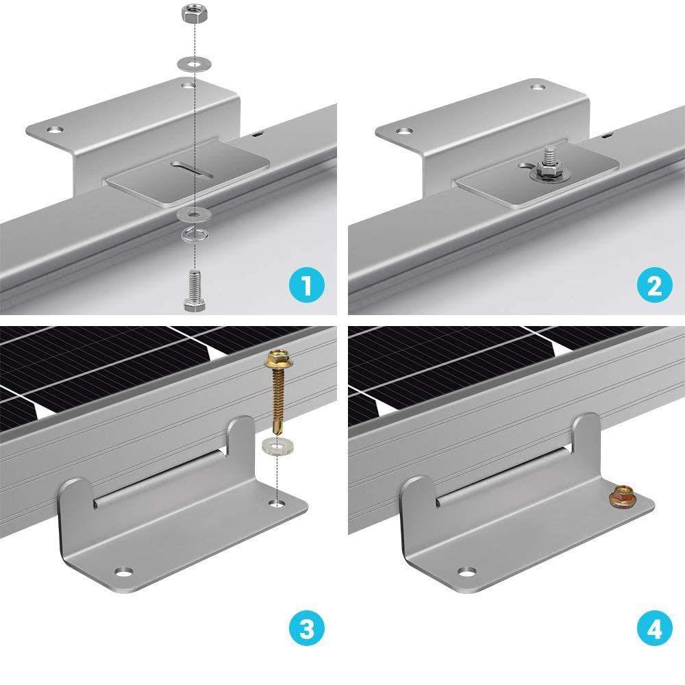 Z Bracket Solar PV Panel Mounting Kit Stainless Steel 4pcs - VoltaconSolar