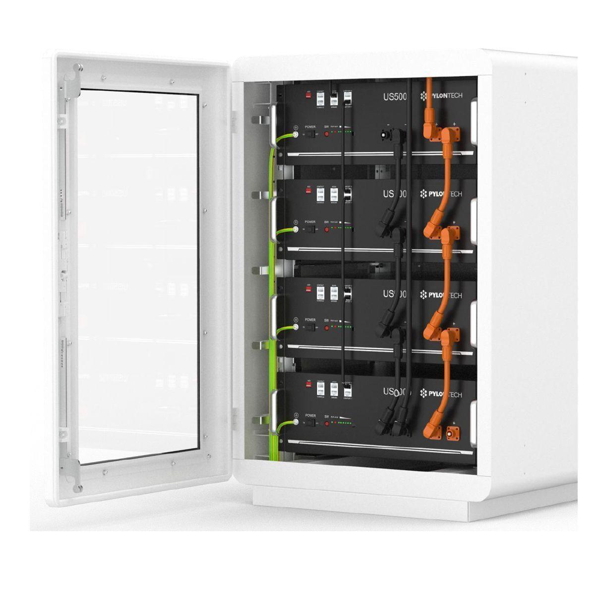 Complete Pack Of Us3000C Lithium Batteries 14.2kWh In White Cabinet - VoltaconSolar