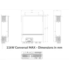 Conversol 11kW Off-grid Solar Inverter & Charger 48V 230Vac - VoltaconSolar