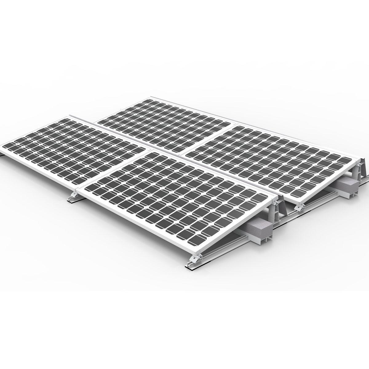 Easy-Plan Solar Panel Mounting With Ballast For Flat Roof. 10 Degrees Inclination Angle. - VoltaconSolar