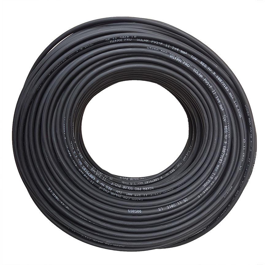 Hikra-sol Solar Cable 4mm² In Black. Double Insulation. 50m Drum - VoltaconSolar