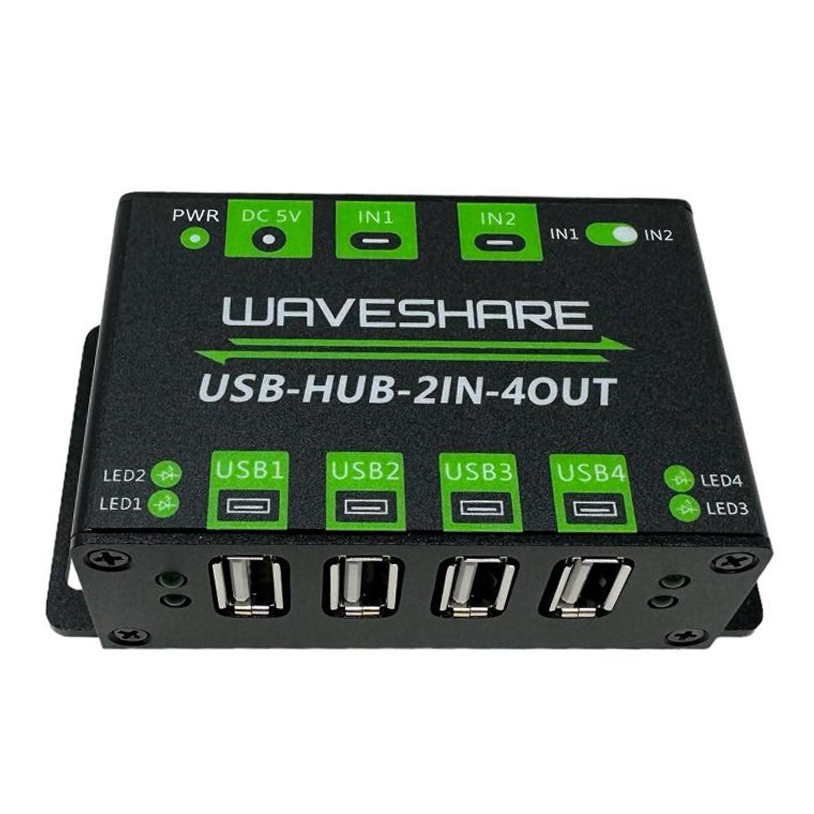 Industrial Grade Usb Hub, Extending 4x USB 2.0 Ports, Switchable Dual Hosts - VoltaconSolar
