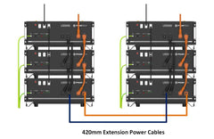 Long Lithium Ion Pylontech Battery Cables 420mm Amphenol Connectors Orange & Black - VoltaconSolar