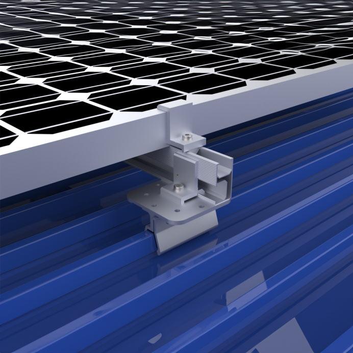 Metal Roof Mounting For Solar Panels With Rail Clamp - Lysaght Roof - VoltaconSolar