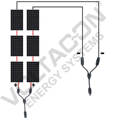 Pair Of Solar Panel Y Splitter Branch Connector Mc4 4mm², Waterproof - VoltaconSolar