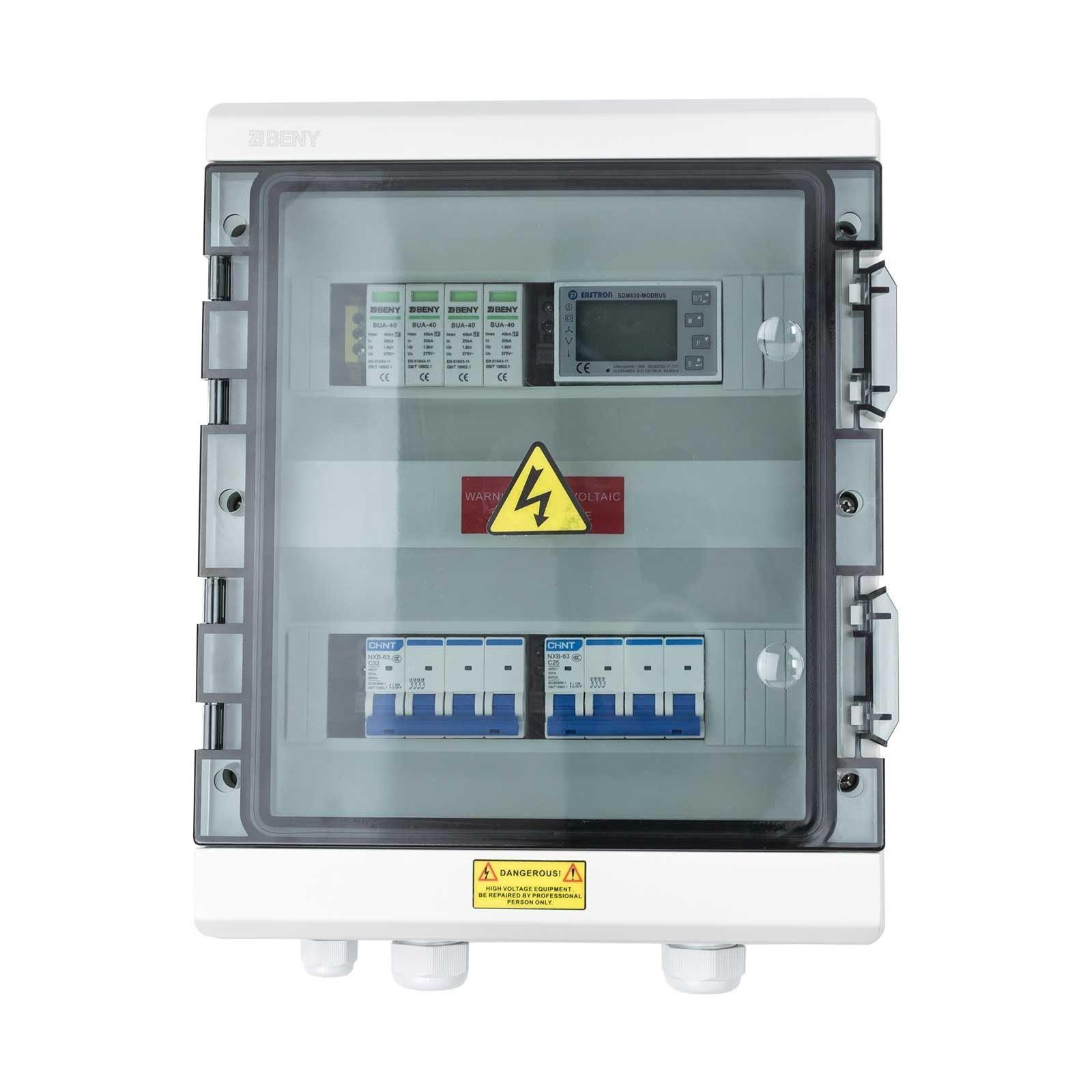 Three Phase Ac Protection Enclosure 15kW, Surge Protection & Energy Meter Eastron V2 - VoltaconSolar